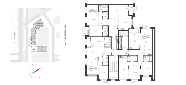 
  Продается 3-комн. квартира 114.72 м², в ЖК СОЮЗ Приорити, дом 4. Фото 1.