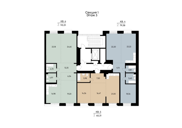 
  Продается 2-комн. квартира 79.38 м², в ЖК ВЕКТОР премиум-квартал, дом 1. Фото 3.