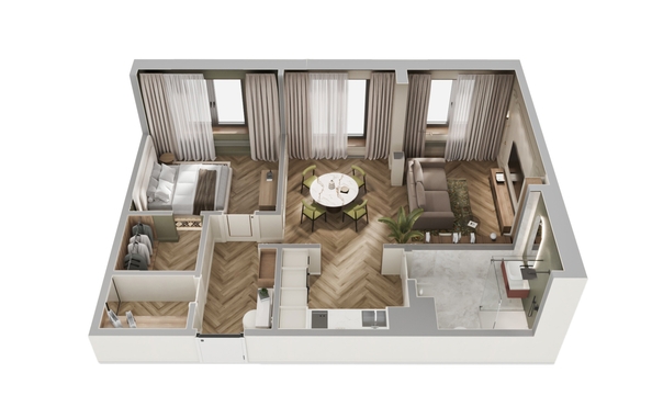 
  Продается 2-комн. квартира 66.09 м², в ЖК ВЕКТОР премиум-квартал, дом 1. Фото 3.