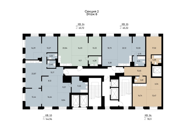 
  Продается 2-комн. квартира 65.72 м², в ЖК ВЕКТОР премиум-квартал, дом 1. Фото 3.