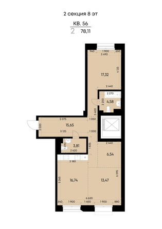 
  Продается 2-комн. квартира 78.11 м², в ЖК ВЕКТОР премиум-квартал, дом 1. Фото 2.