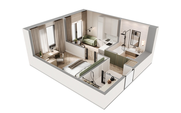 
  Продается 1-комн. квартира 38.86 м², в ЖК ВЕКТОР премиум-квартал, дом 1. Фото 3.