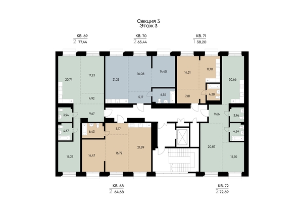 
  Продается 2-комн. квартира 64.68 м², в ЖК ВЕКТОР премиум-квартал, дом 1. Фото 4.