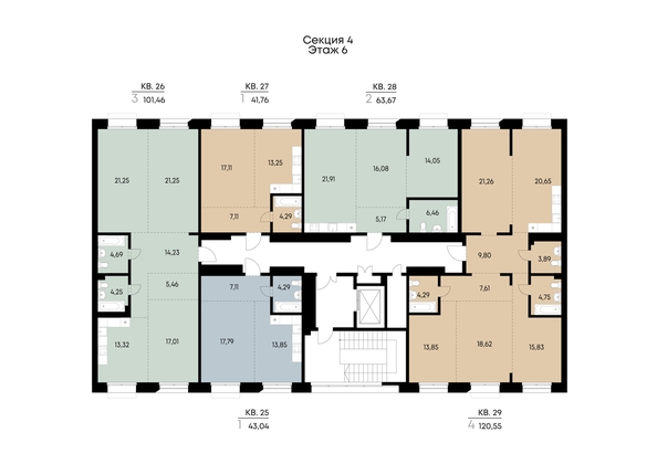 
  Продается 1-комн. квартира 41.76 м², в ЖК ВЕКТОР премиум-квартал, дом 2. Фото 3.