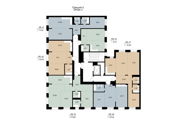 
  Продается 2-комн. квартира 59.46 м², в ЖК ВЕКТОР премиум-квартал, дом 2. Фото 3.