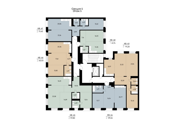 
  Продается 2-комн. квартира 62.53 м², в ЖК ВЕКТОР премиум-квартал, дом 2. Фото 3.