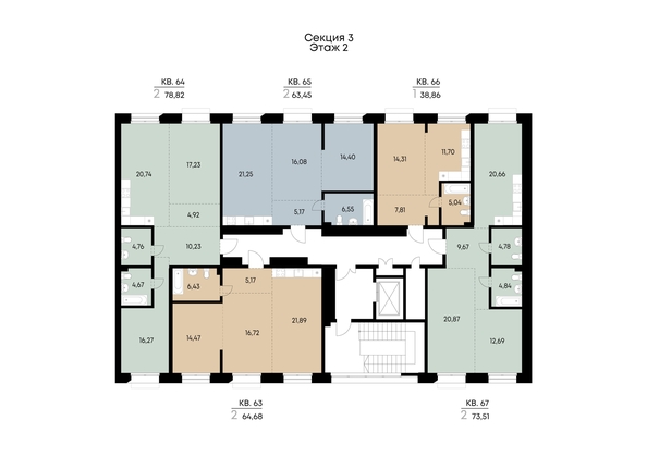 
  Продается 2-комн. квартира 78.82 м², в ЖК ВЕКТОР премиум-квартал, дом 1. Фото 3.