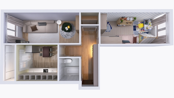 
  Продается 2-комн. квартира 70 м², в ЖК Юго-Западный, дом 17. Фото 1.