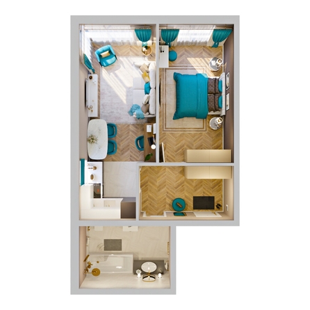 
  Продается 2-комн. квартира 42.35 м², в ЖК Клубный дом РиверАнг. Фото 2.