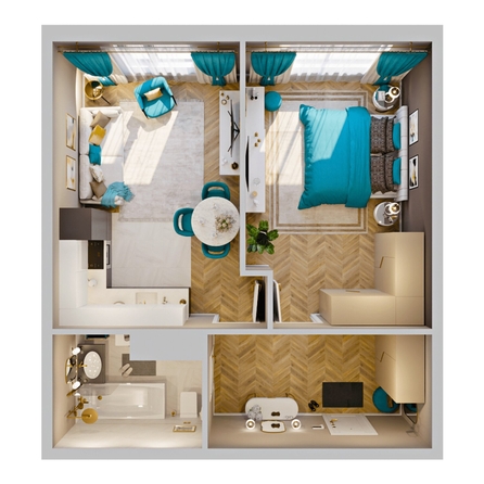 
  Продается 2-комн. квартира 43.92 м², в ЖК Клубный дом РиверАнг. Фото 2.