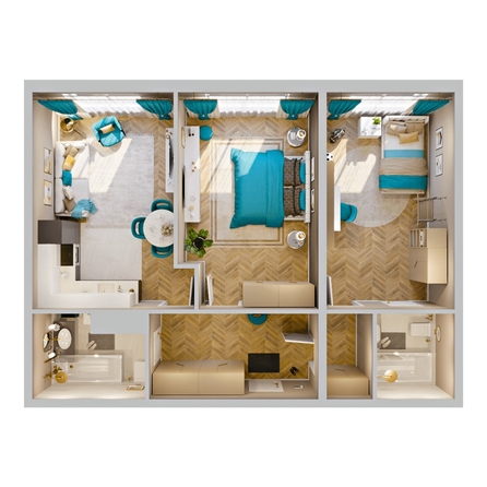 
  Продается 3-комн. квартира 62.28 м², в ЖК Клубный дом РиверАнг. Фото 2.