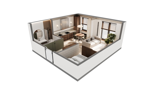 
  Продается 1-комн. квартира 43.04 м², в ЖК ВЕКТОР премиум-квартал, дом 2. Фото 3.