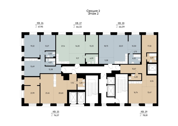 
  Продается 2-комн. квартира 67.95 м², в ЖК ВЕКТОР премиум-квартал, дом 1. Фото 3.