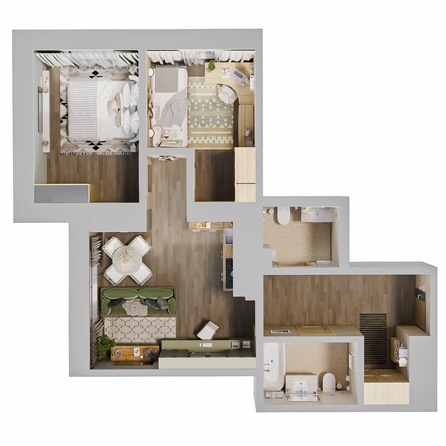 
  Продается 2-комн. квартира 63.9 м², в ЖК Стрижи Сити, блок-секции 8,9. Фото 1.
