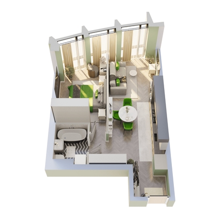 
  Продается 1-комн. квартира 49.76 м², в ЖК Звезды, дом 1. Фото 1.