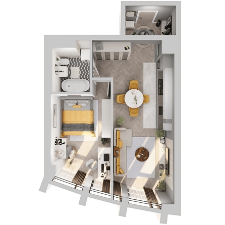
  Продается 1-комн. квартира 51.47 м², в ЖК Звезды, дом 2. Фото 2.