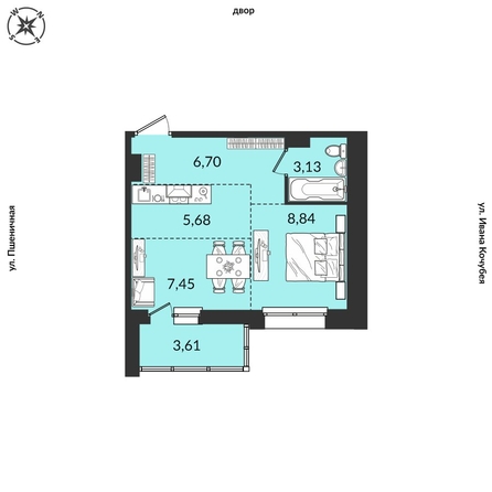 
  Продается 2-комн. квартира 35.43 м², в ЖК Источник, дом 3. Фото 1.