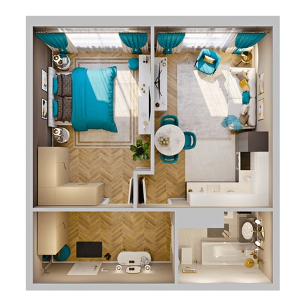 
  Продается 2-комн. квартира 43.35 м², в ЖК Клубный дом РиверАнг. Фото 2.