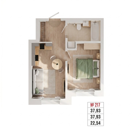 
  Продается 2-комн. квартира 35.7 м², в ЖК Стрижи Сити, блок-секции 6,7. Фото 2.