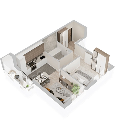 
  Продается 1-комн. квартира 41.9 м², в  ЖиВой комплекс на Кузьмихе. Фото 1.