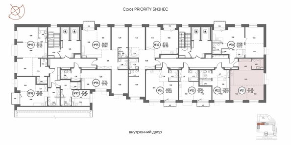 
  Продается 2-комн. квартира 53.37 м², в ЖК СОЮЗ ПРИОРИТИ МАХ, д. 4. Фото 1.