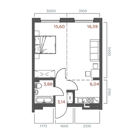
  Продается 1-комн. квартира 45.25 м², в ЖК Салют. Фото 1.