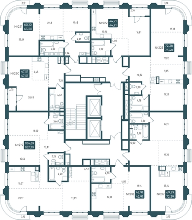 
  Продается 1-комн. квартира 47.51 м², в ЖК Бродский, 1-я очередь. Фото 1.