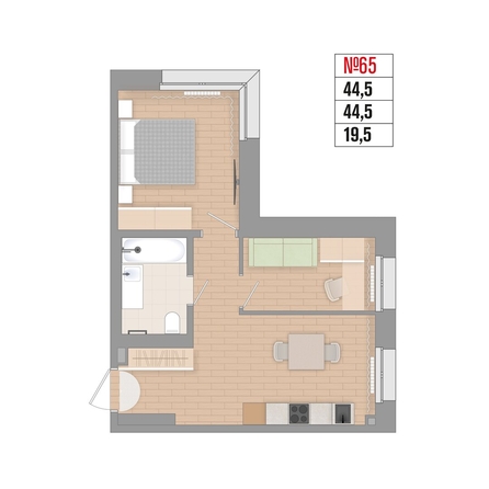 
  Продается 2-комн. квартира 44.5 м², в ЖК Стрижи Сити, блок-секции 6,7. Фото 2.