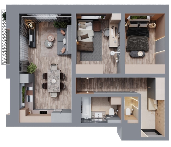 
  Продается 2-комн. квартира 69.2 м², в ЖК Квартал Стрижи, 2 очередь. Фото 1.