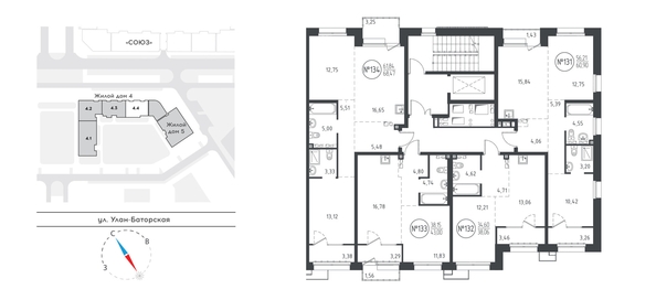 
  Продается 2-комн. квартира 68.29 м², в ЖК СОЮЗ Приорити, дом 4. Фото 1.
