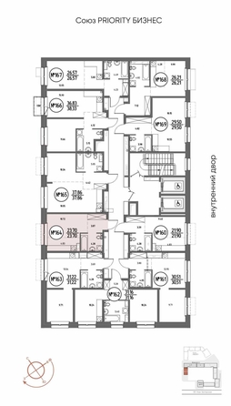 
  Продается студия 23.7 м², в ЖК СОЮЗ ПРИОРИТИ МАХ, д. 4. Фото 15.