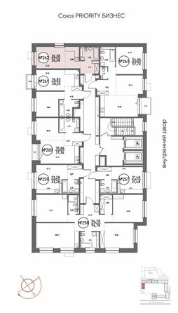 
  Продается студия 26.28 м², в ЖК СОЮЗ ПРИОРИТИ МАХ, д. 4. Фото 1.
