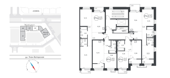 
  Продается 1-комн. квартира 41.13 м², в ЖК СОЮЗ Приорити, дом 4. Фото 1.
