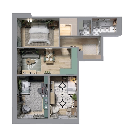 
  Продается 4-комн. квартира 81.1 м², в ЖК Стрижи Сити, блок-секции 6,7. Фото 1.