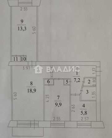 
   Продам 3-комнатную, 60 м², Юрия Смирнова пер, 20

. Фото 16.