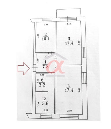 
  Продается 2-комн. квартира, 61.5 м², Ленина пр-кт, д. 60в
. Фото 5.