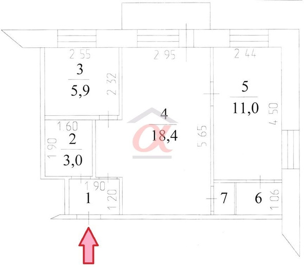 
   Продам 2-комнатную, 43.1 м², Красноармейская - Дзержинского тер, 118

. Фото 1.