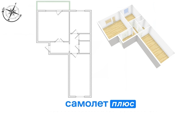 
   Продам 2-комнатную, 53.7 м², Серебряный бор ул, 3

. Фото 7.