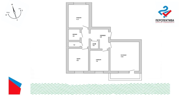 
   Продам 3-комнатную, 60.5 м², Московский - Комсомольский тер, 9Б

. Фото 9.