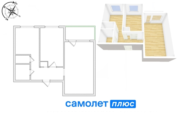 
   Продам 2-комнатную, 43.3 м², Строителей б-р, 42

. Фото 7.