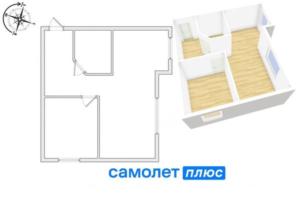 
   Продам 2-комнатную, 43.2 м², Кедровый б-р, 3

. Фото 6.