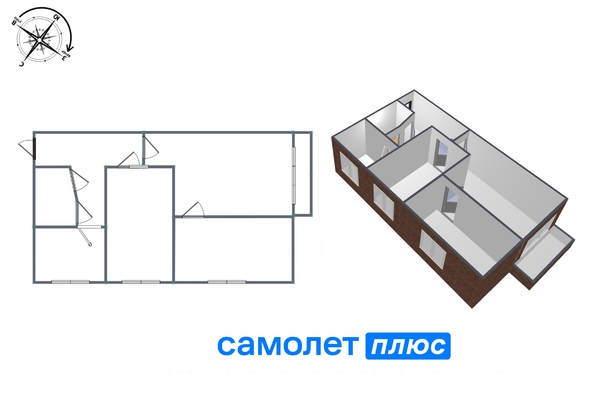 
   Продам 3-комнатную, 52 м², Инициативная (Автолюбитель-2) тер, 28А

. Фото 9.