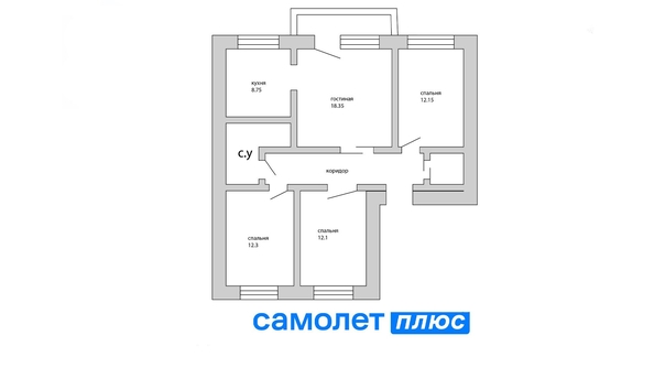 
   Продам 4-комнатную, 81.7 м², 

. Фото 9.