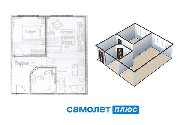 
   Продам 2-комнатную, 40.3 м², Ленинградский пр-кт, 28а

. Фото 2.