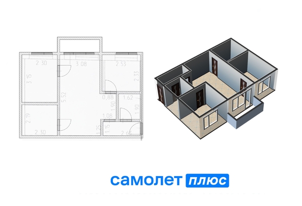 
   Продам 2-комнатную, 42.6 м², Ноградская ул, 7б

. Фото 3.