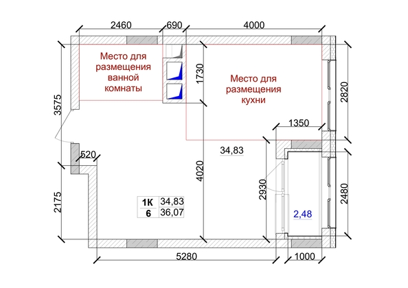 
   Продам 1-комнатную, 36.07 м², 7 высот, дом 9

. Фото 3.