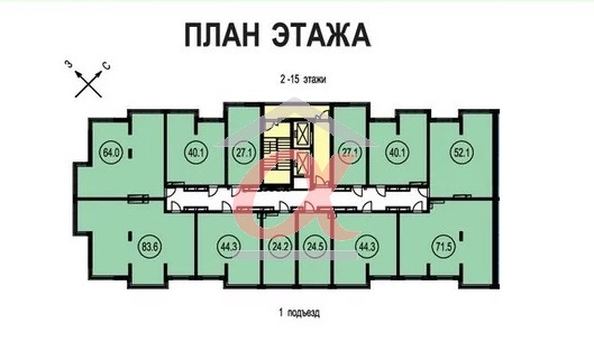 
   Продам 1-комнатную, 27.1 м², Мичурина ул, 58 к3

. Фото 21.