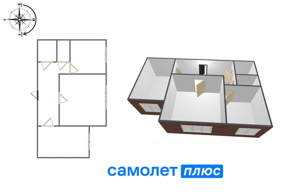 
   Продам 2-комнатную, 52.2 м², Стахановская ул, 10А

. Фото 1.