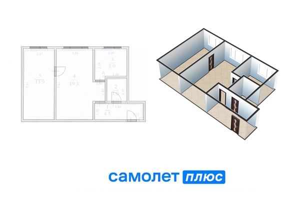 
   Продам 2-комнатную, 46.6 м², Ленина пр-кт, 41Б

. Фото 1.