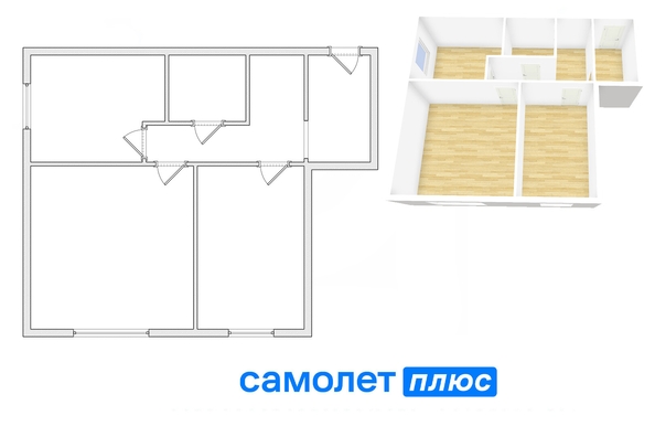 
   Продам 2-комнатную, 55.8 м², Строительная ул, 7Е

. Фото 2.